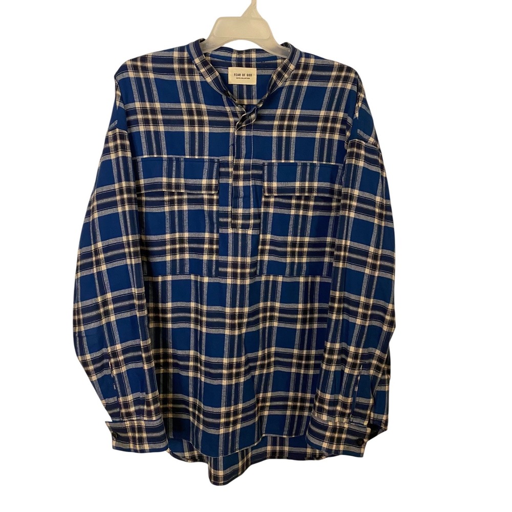 Fear of God Sixth Collection Plaid Flannel Overshirt Shirt Mens XL 6S19-2002-3-7